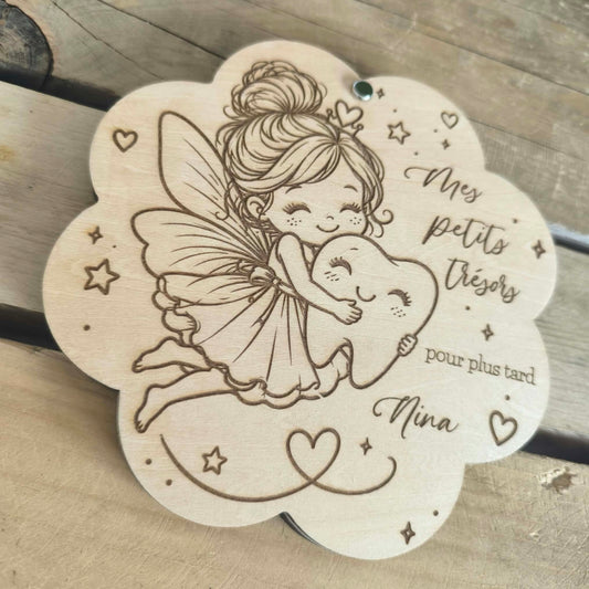 Rangement pour dents de lait en bois personnalisée - Fée des dents