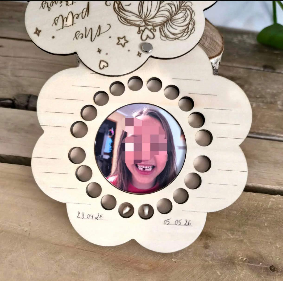 Rangement pour dents de lait en bois personnalisée - La petite souris