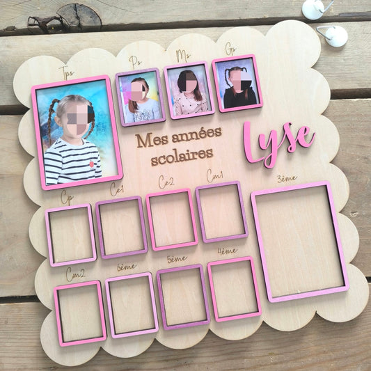 Tableau scolaire en bois personnalisé - de la toute petite section à la 3ème