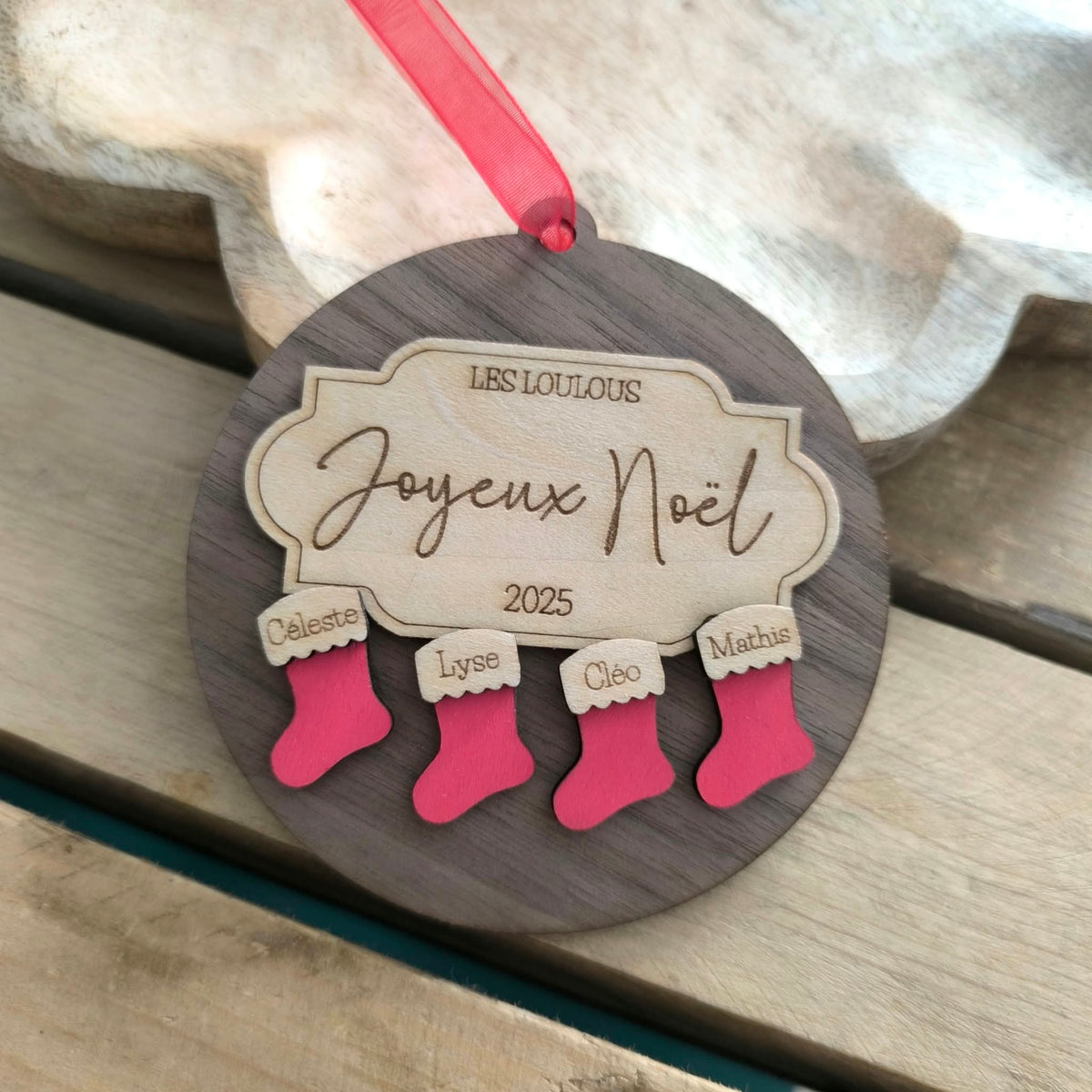 Suspension de Noël personnalisée avec chaussettes