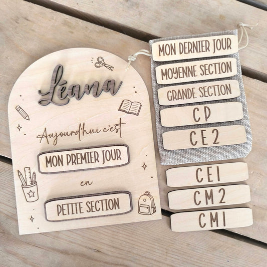 Panneau scolaire personnalisé - De la petite section au CM2