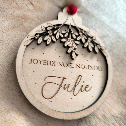 Suspension de Noël personnalisée - Message et prénom