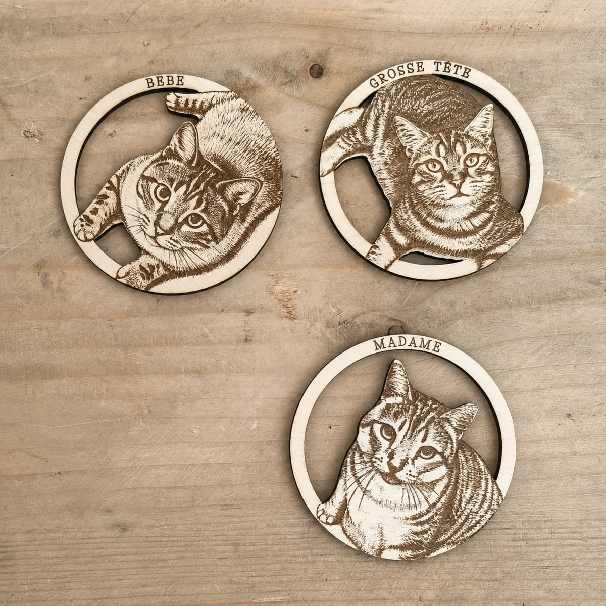 Magnet animal personnalisé en bois - Portrait
